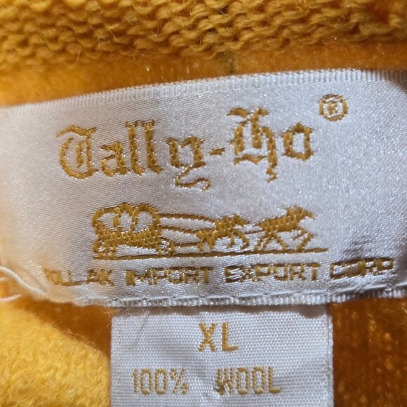 Tally Ho Wool Vest XL Yellow Hook Closure Sleeveless Vintage Top Retro Fashion - Picture 3 of 16